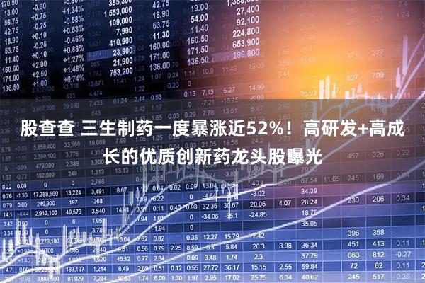 股查查 三生制药一度暴涨近52%！高研发+高成长的优质创新药龙头股曝光